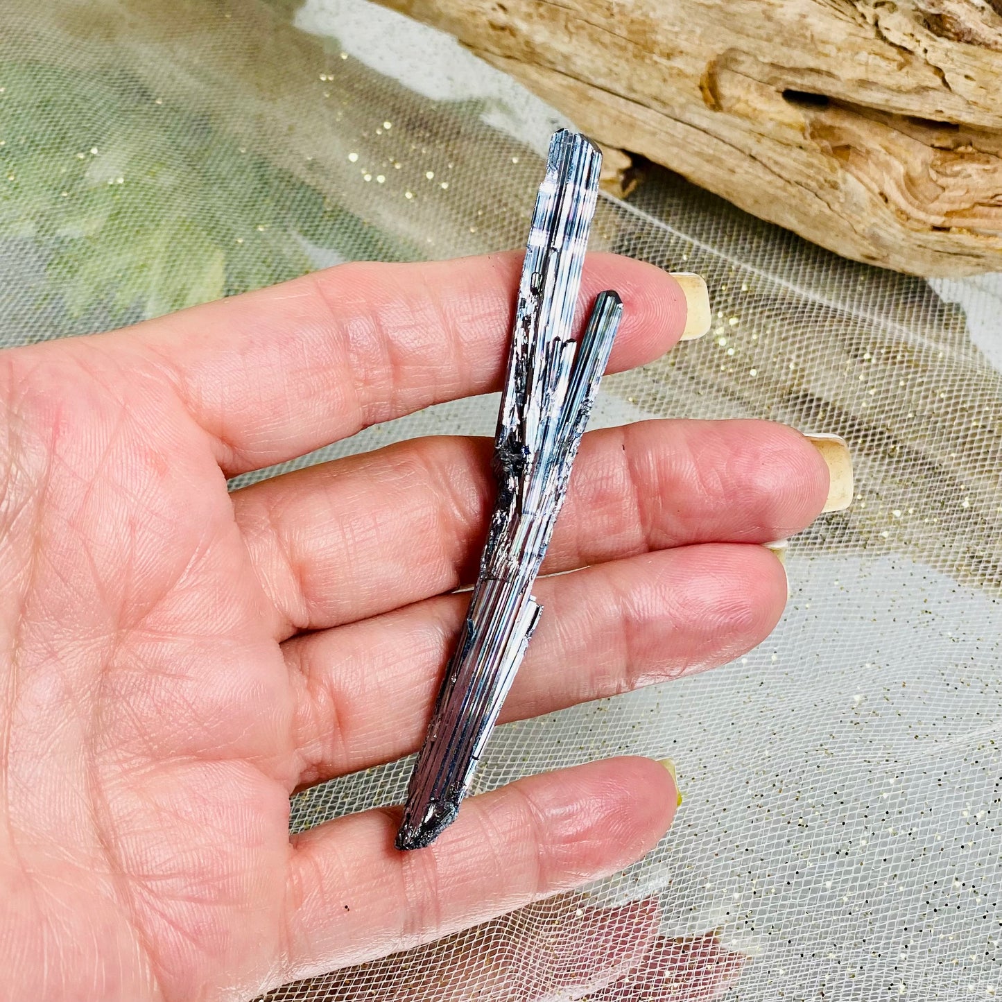 Stibnite Crystal from Tuscany Italy for Protection, Prosperity, and Healing