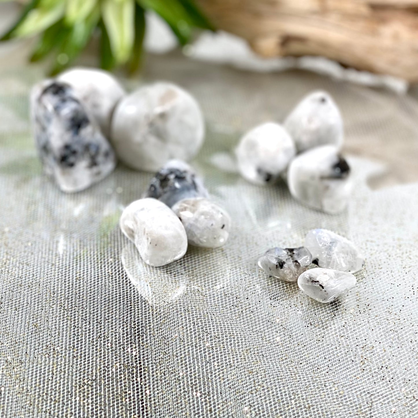 Radiant Rainbow Moonstone Tumbled Crystal for Emotional Healing
