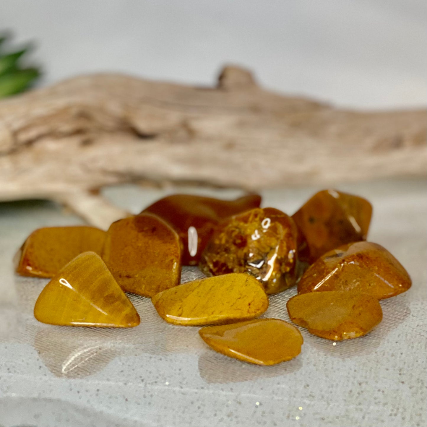 Yellow Jasper tumbled stone for confidence