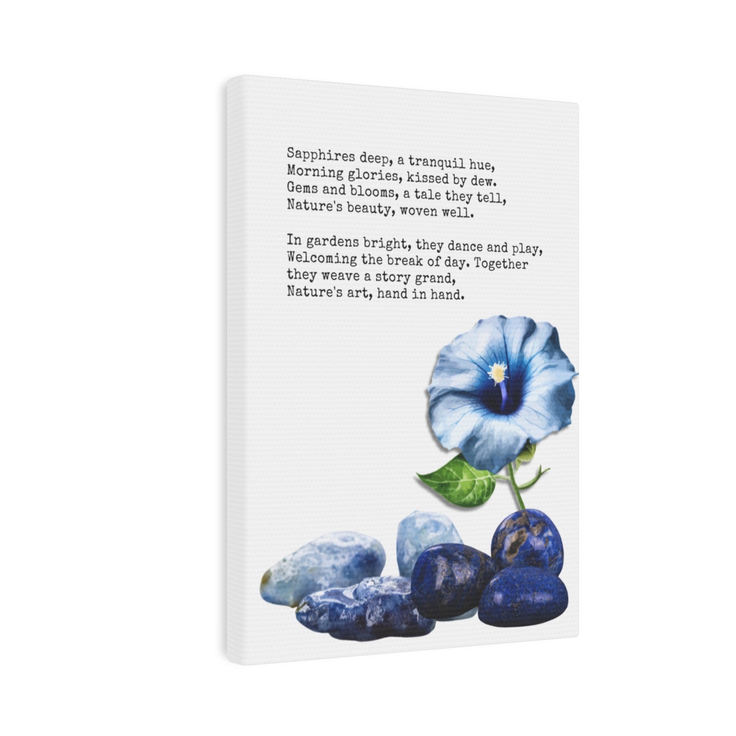 September Birth Month Poetry Canvas Tile Print - Birth Flower and Gemstone Design