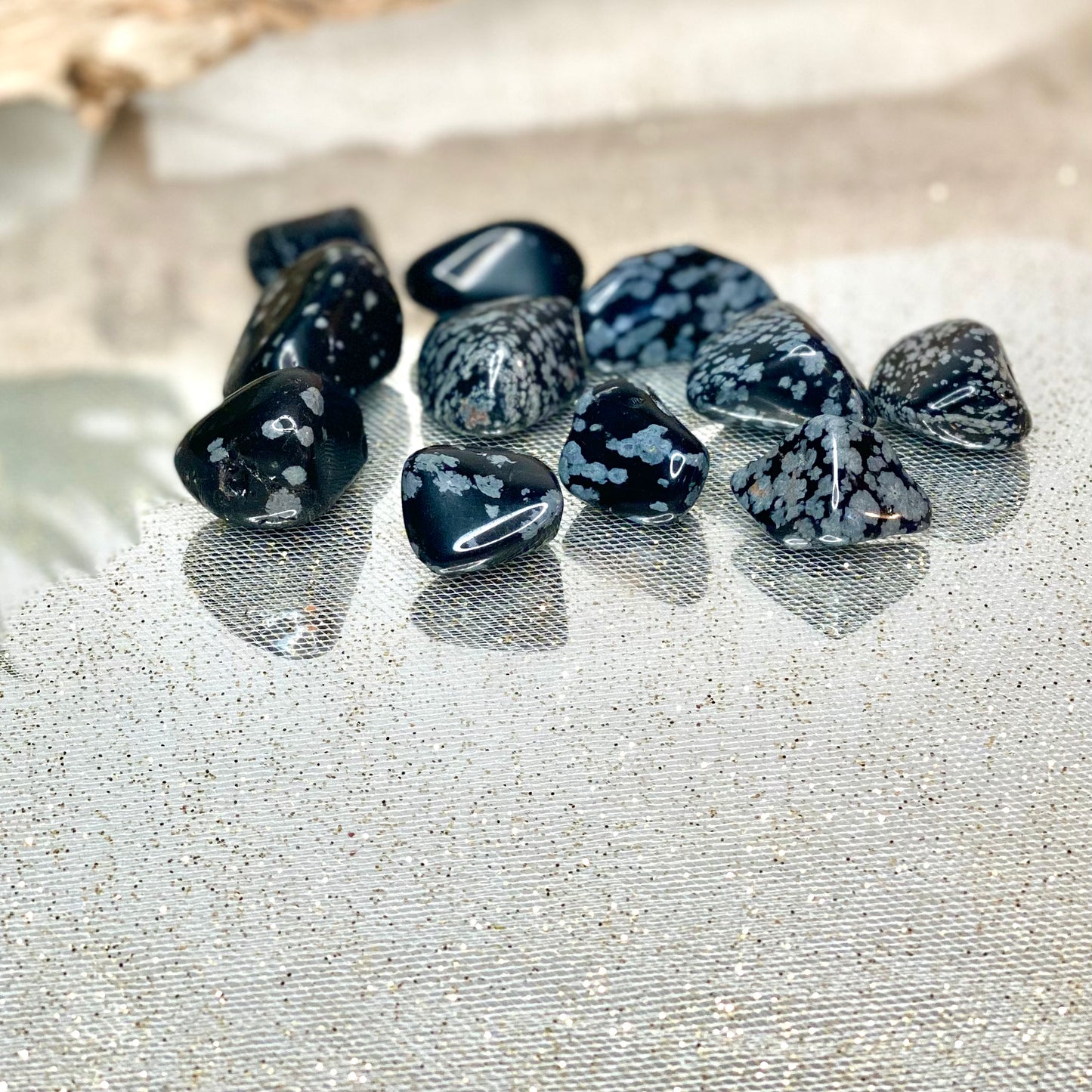 Snowflake Obsidian Tumbled: Grounding and Transformational Natural Gemstone