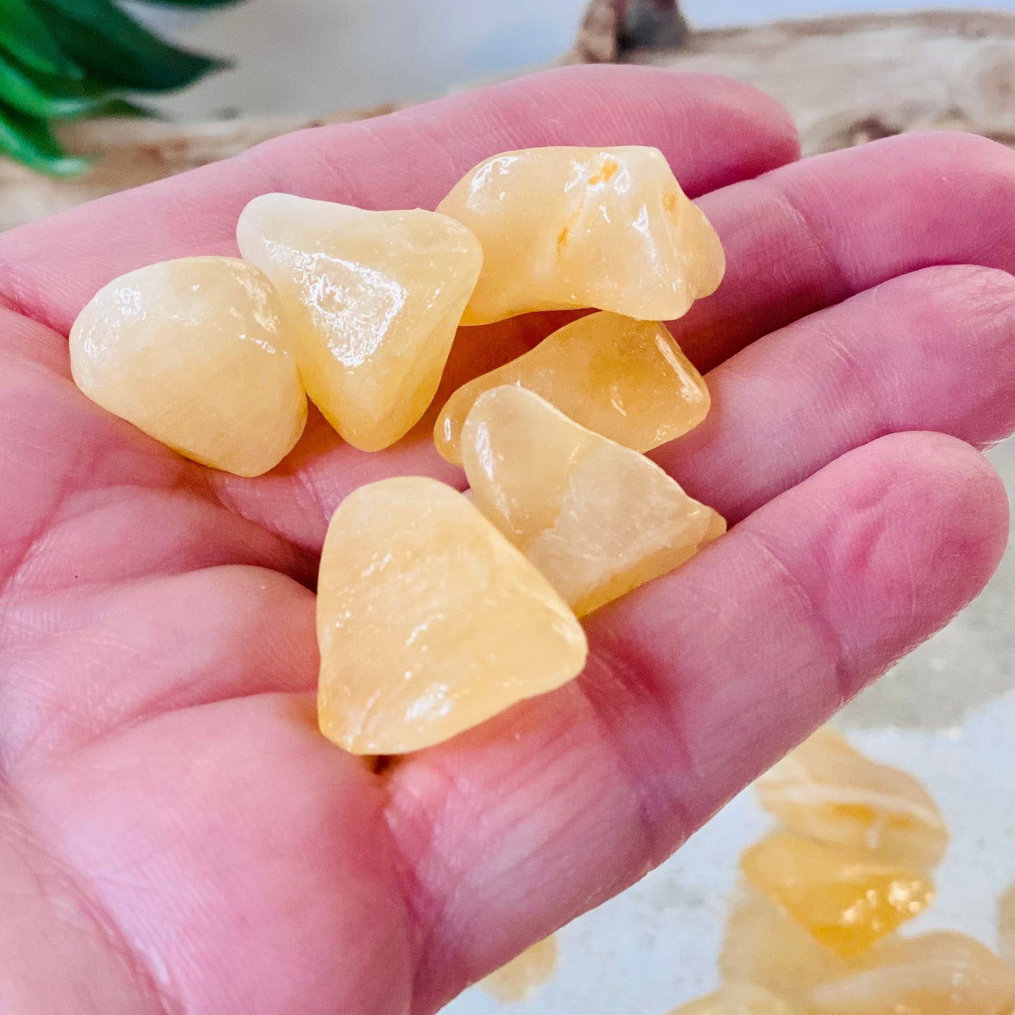 Orange Calcite tumbled stone- CBTS