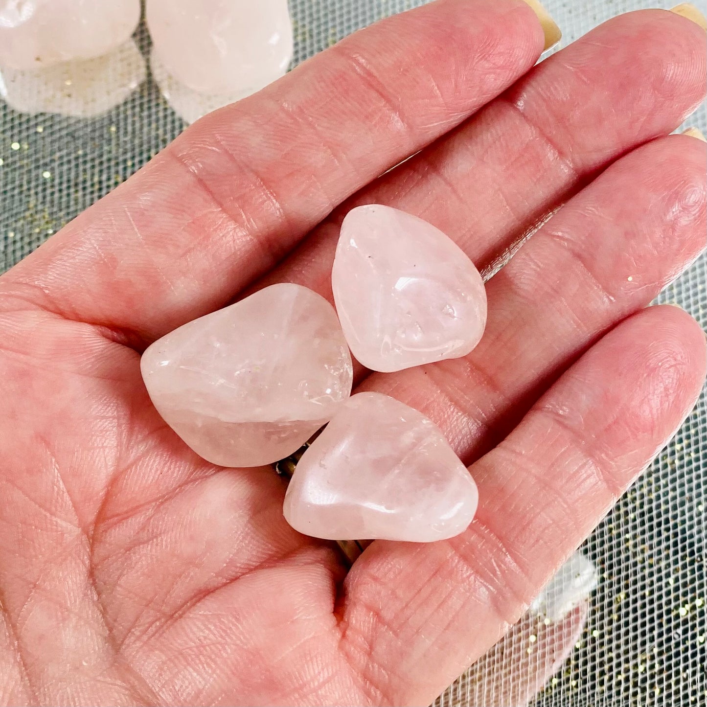 Rose Quartz Tumbled Stones - Healing Crystals for Love and Harmony