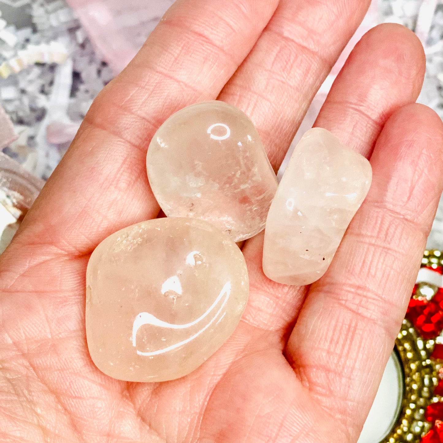 Heartfelt Harmony Gift Set: Desert Rose, Bath Bliss, Sage Bundle, Rose Quartz Crystals