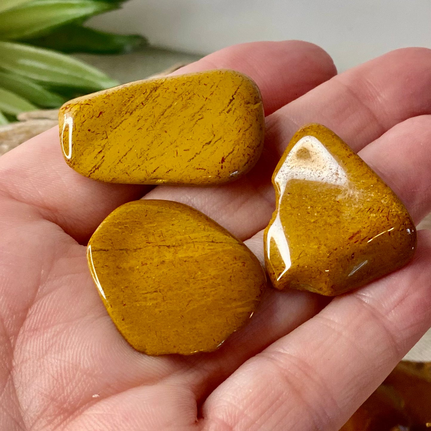 Yellow Jasper tumbled stone for confidence