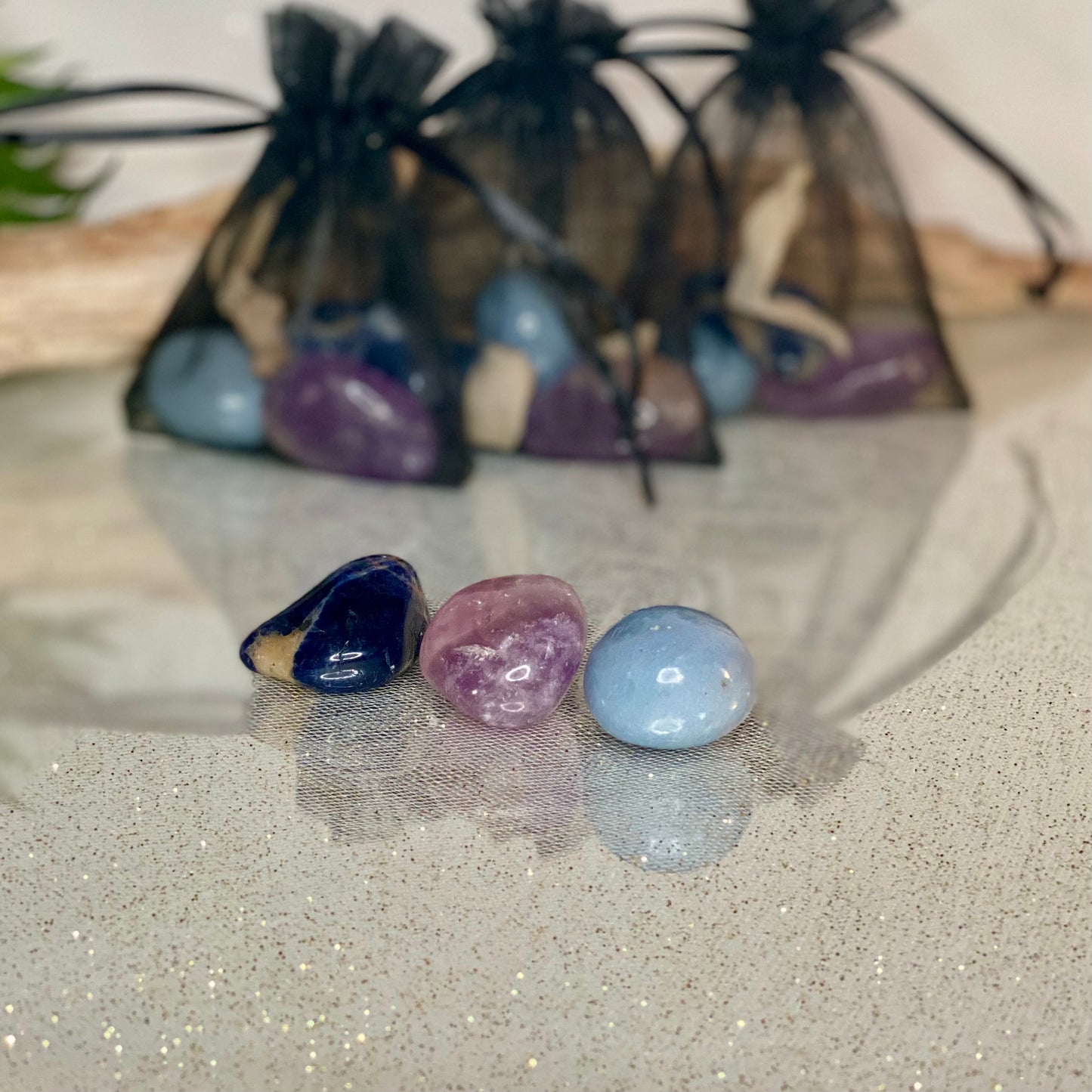 Dream Serenity: Sleep Better Crystal Trio - Angelite, Sodalite, Amethyst Set of 3