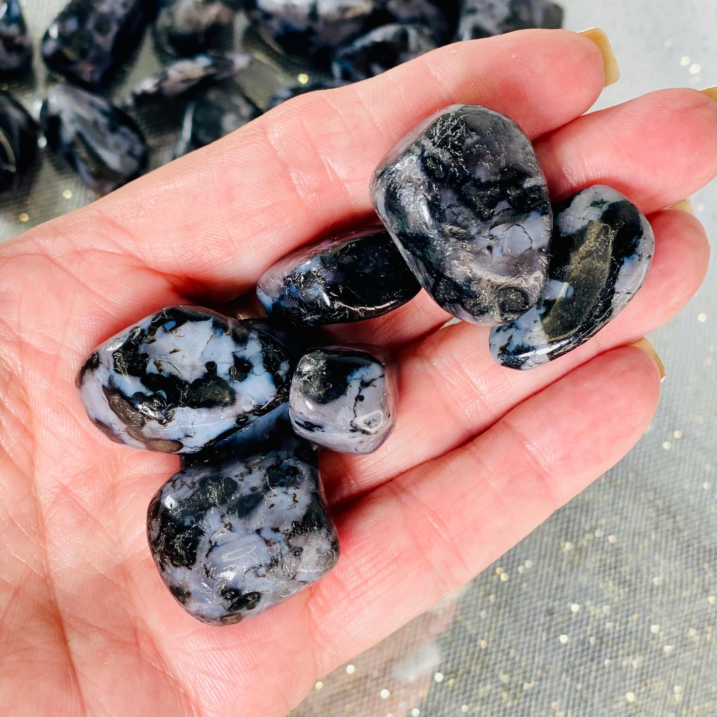 Indigo Gabbro Tumbled Stones - Embrace Spiritual Insight and Transformation
