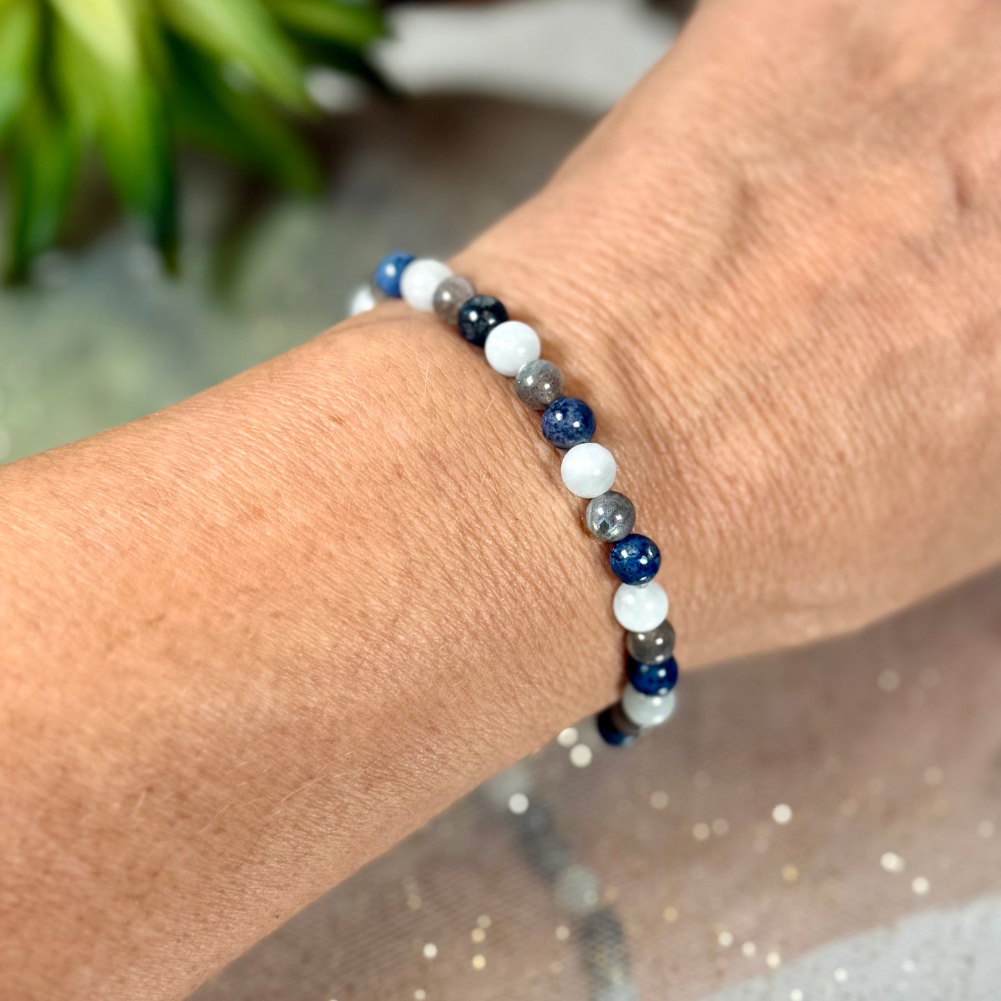 Mystic Horizon Trio Bracelet – Aquamarine, Dumortierite & Blue Labradorite
