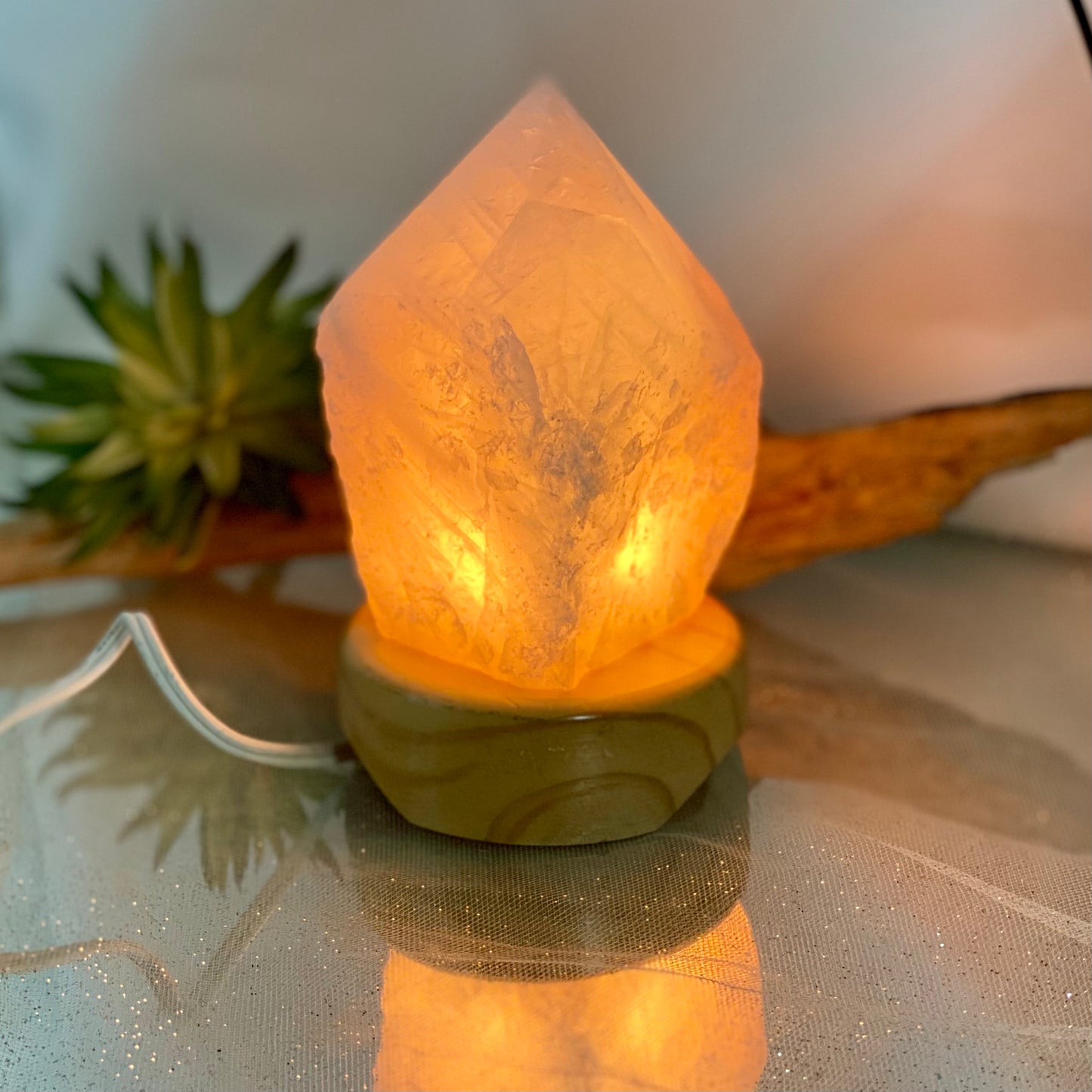 Rose Quartz Lamp for Healing and Heart Chakra Energy