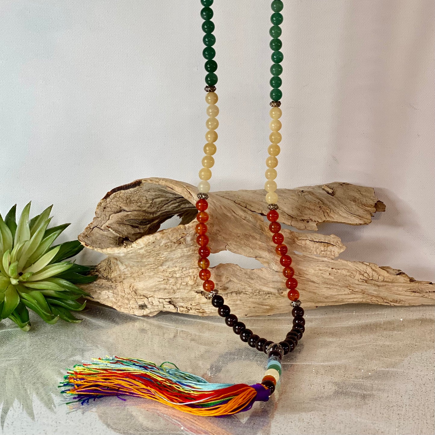 Balanced Your Energies with the 108 Bead Chakra Mala Necklace