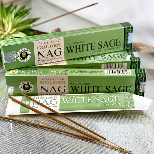 Golden NAG California White Sage Incense Sticks - Pack of 15