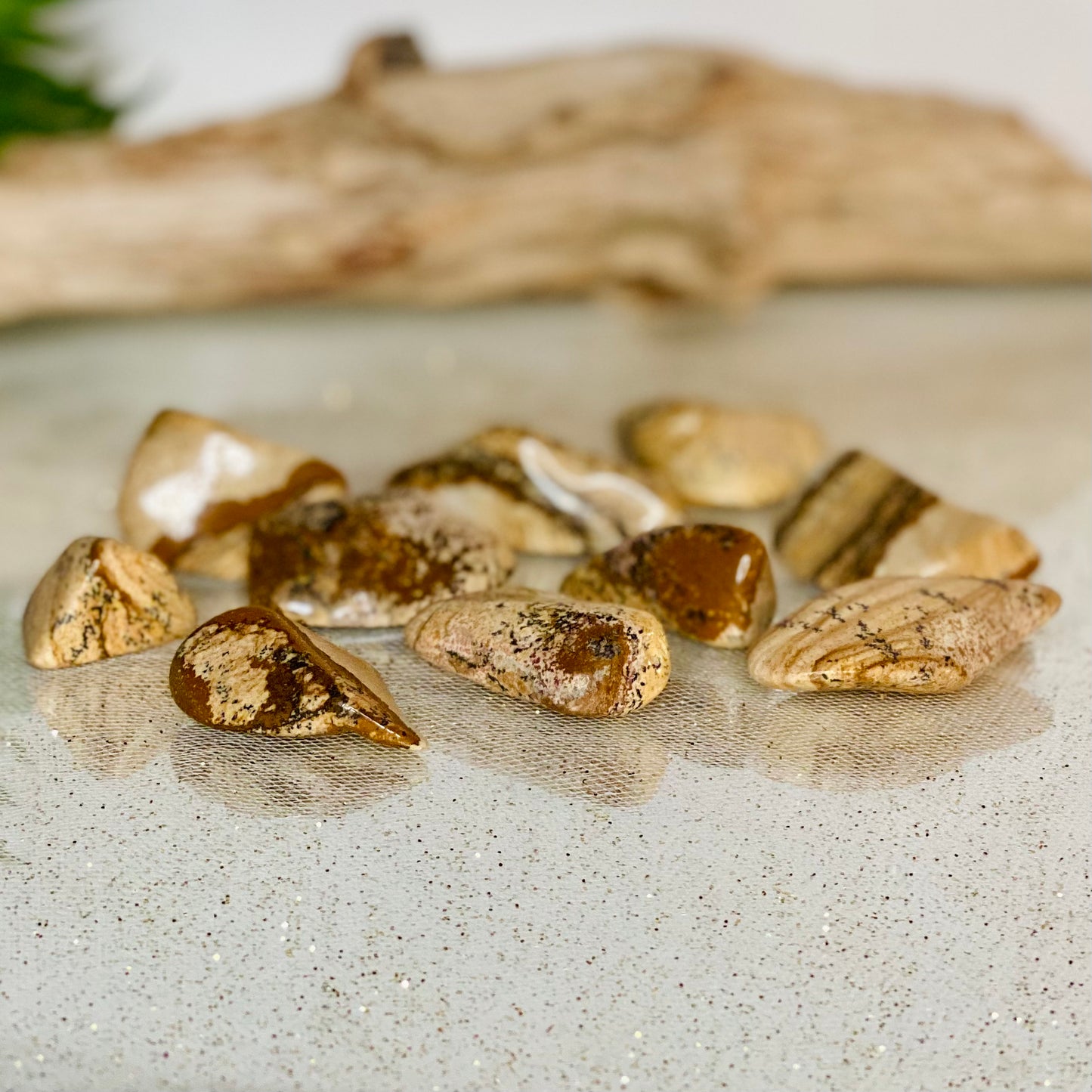 Earthy Elegance: Picture Jasper Tumbled Stones - Natural Beauty for Grounding and Balance