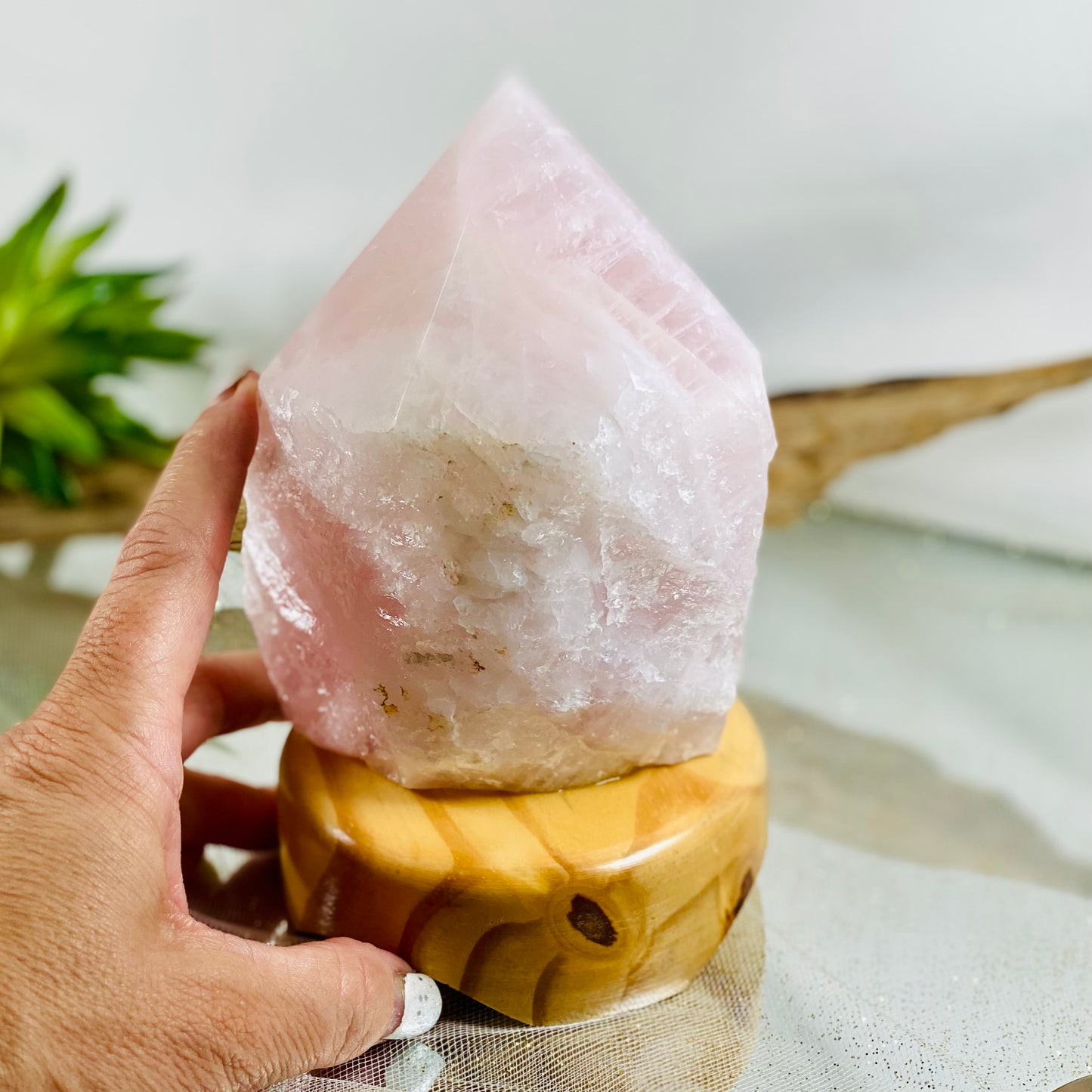 Rose Quartz Lamp for Healing and Heart Chakra Energy