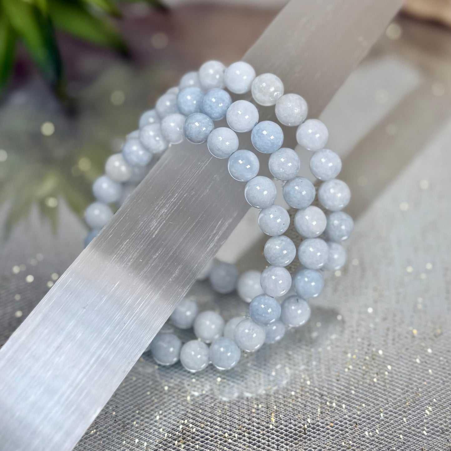 Celestial Serenity Bracelets – Celestite (6mm and 8mm)