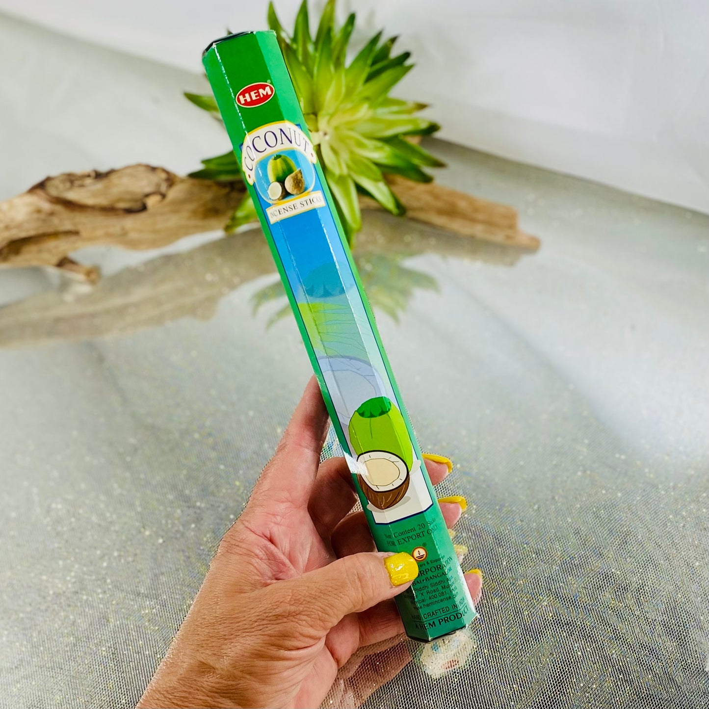 Coconut Incense Sticks - 20 Pack, Crafted in India