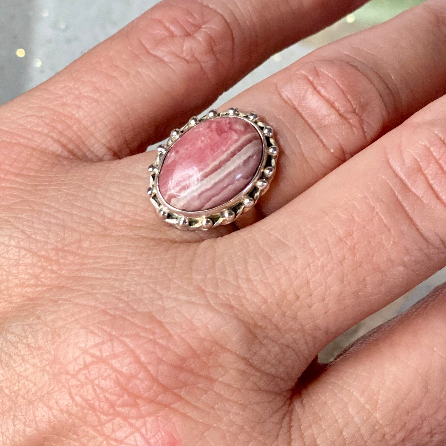 Rhodochrosite Ring for self-love!