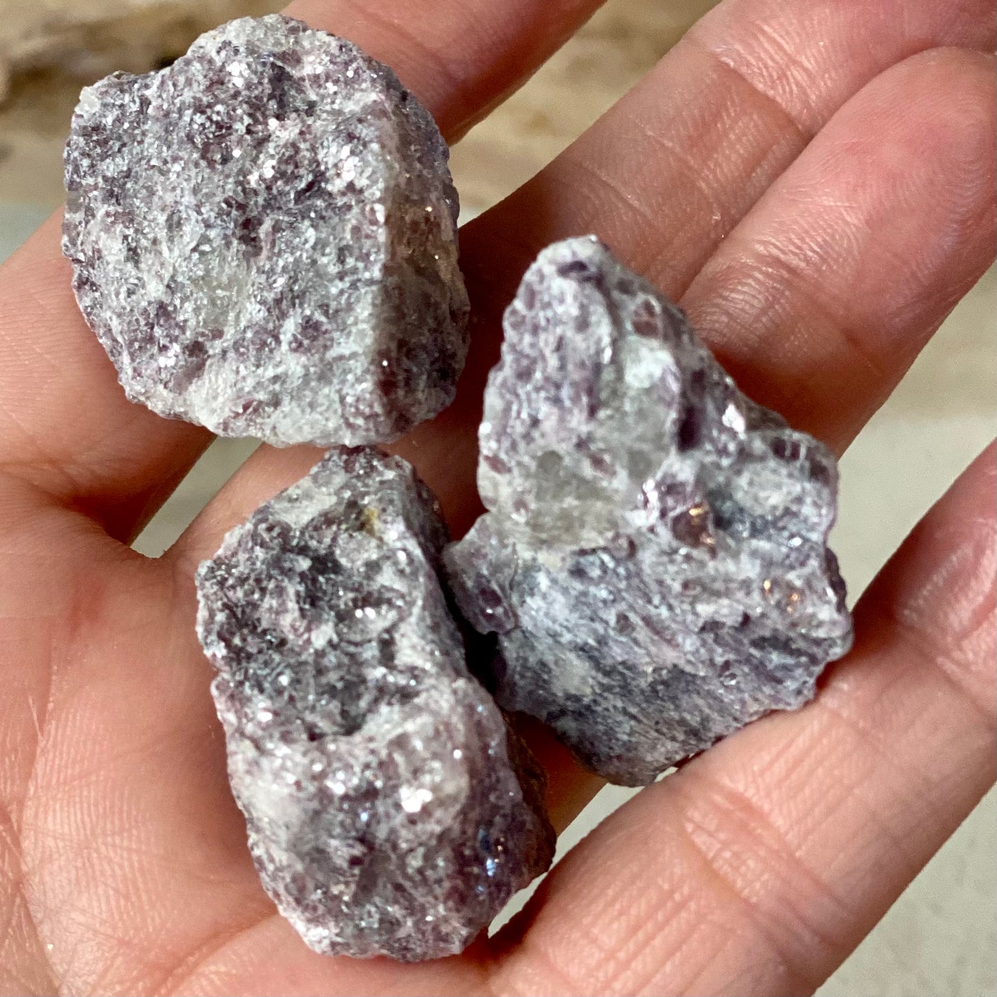 Lepidolite Raw Stones for Soothing Anxiety & Depression