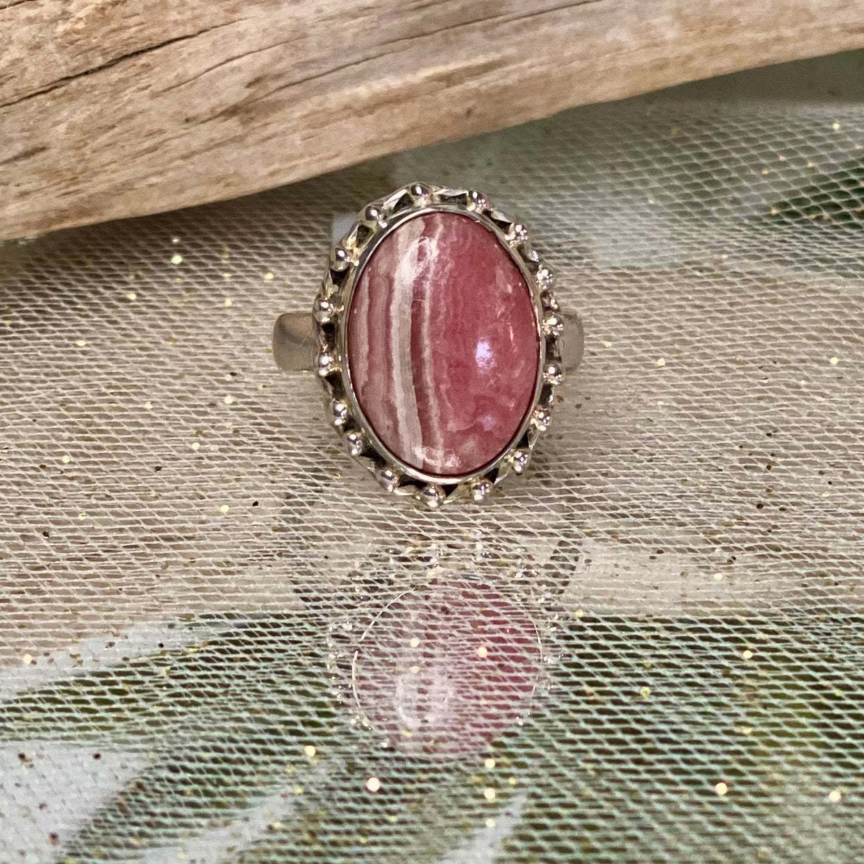 Rhodochrosite Ring for self-love!