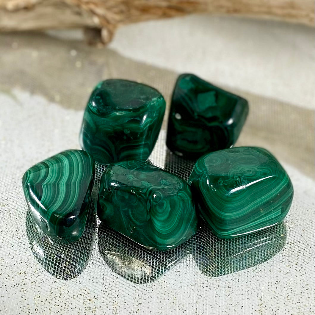 Malachite Tumbled Crystals: Transformative Vibrance from Earth's Depths