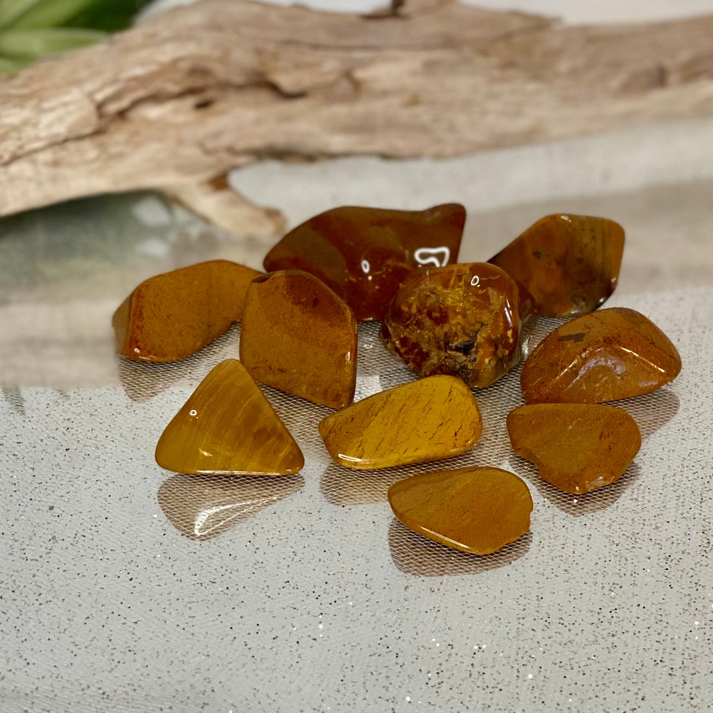 Yellow Jasper tumbled stone for confidence