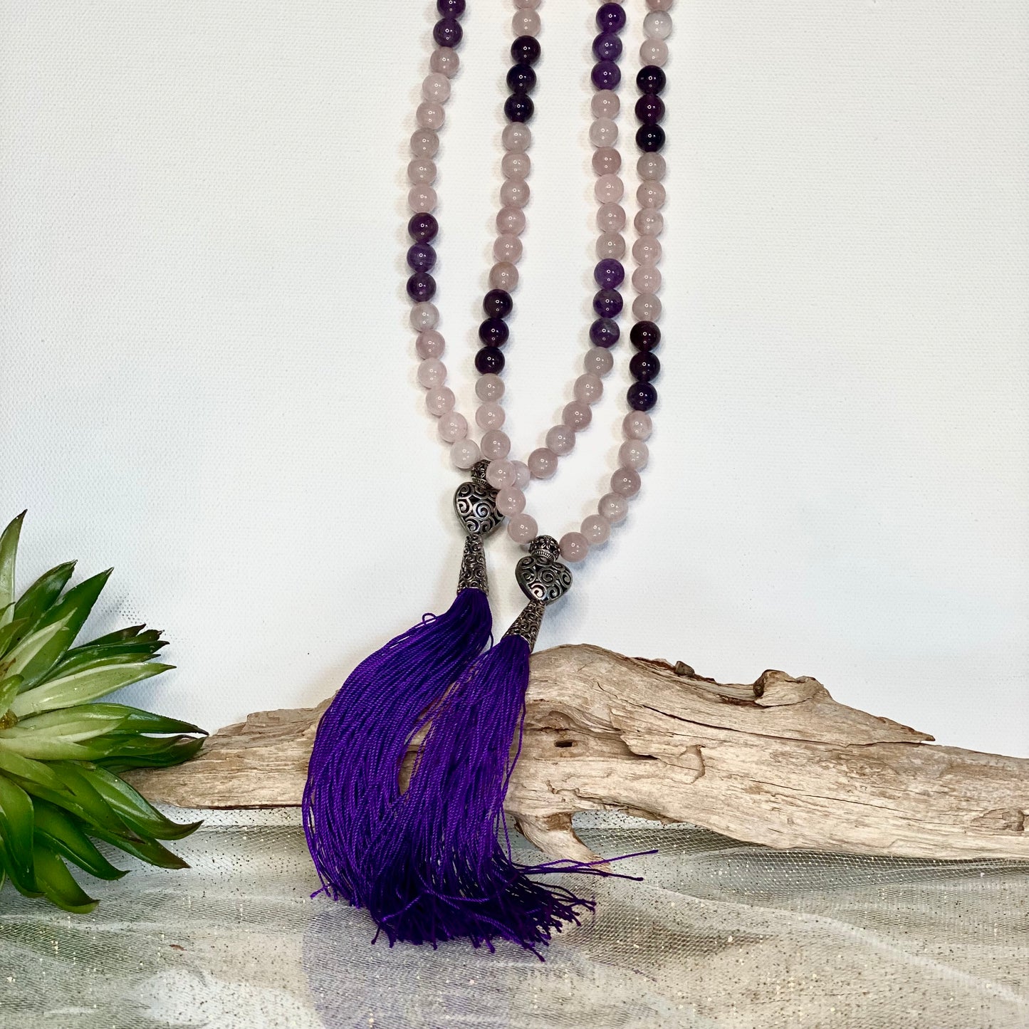 Amethyst & Rose Quartz Mala
