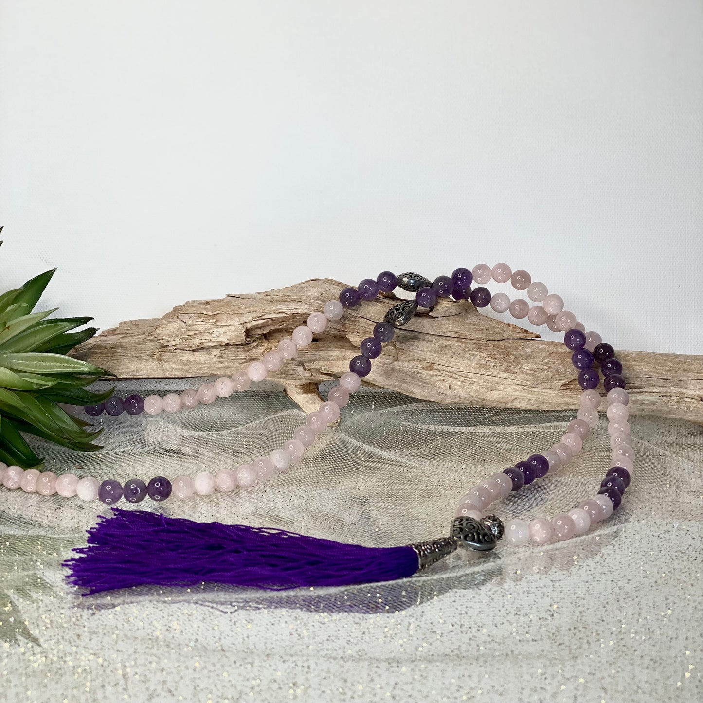 Amethyst & Rose Quartz Mala