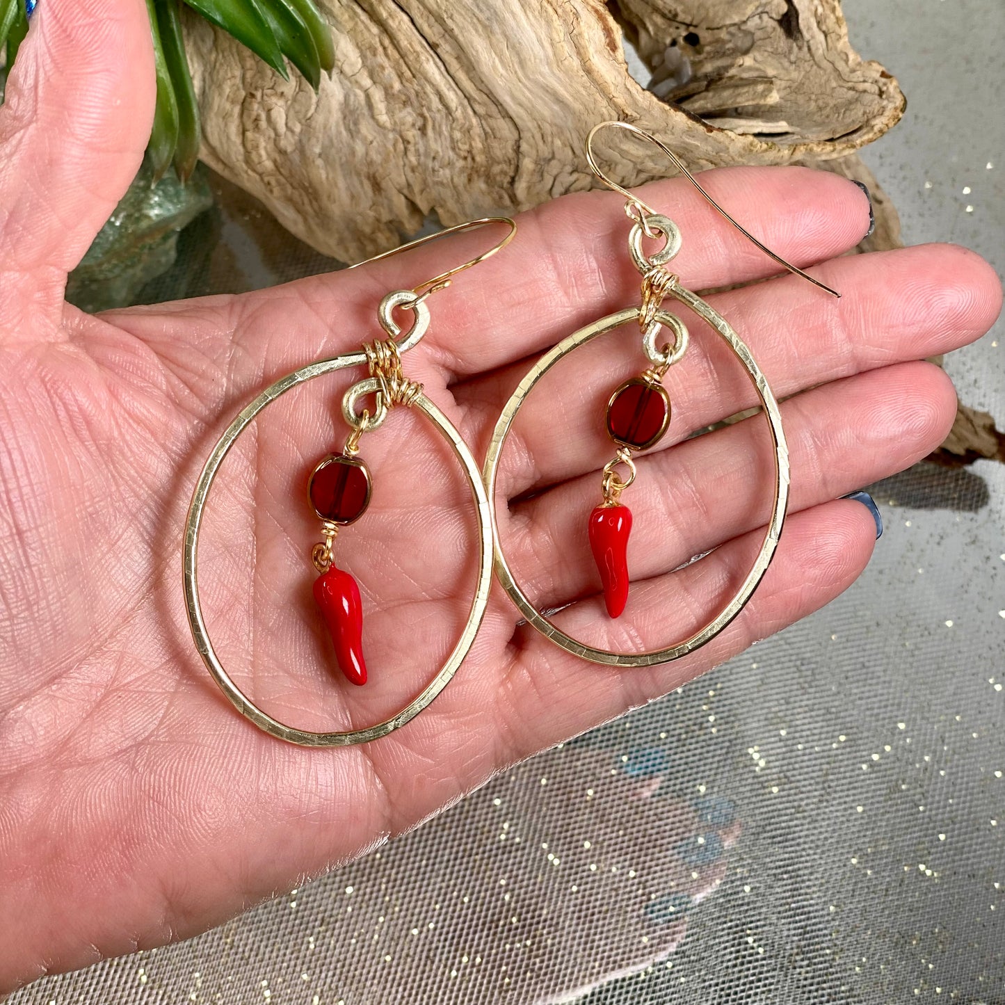 Spicy Chili Pepper Hoop Earrings