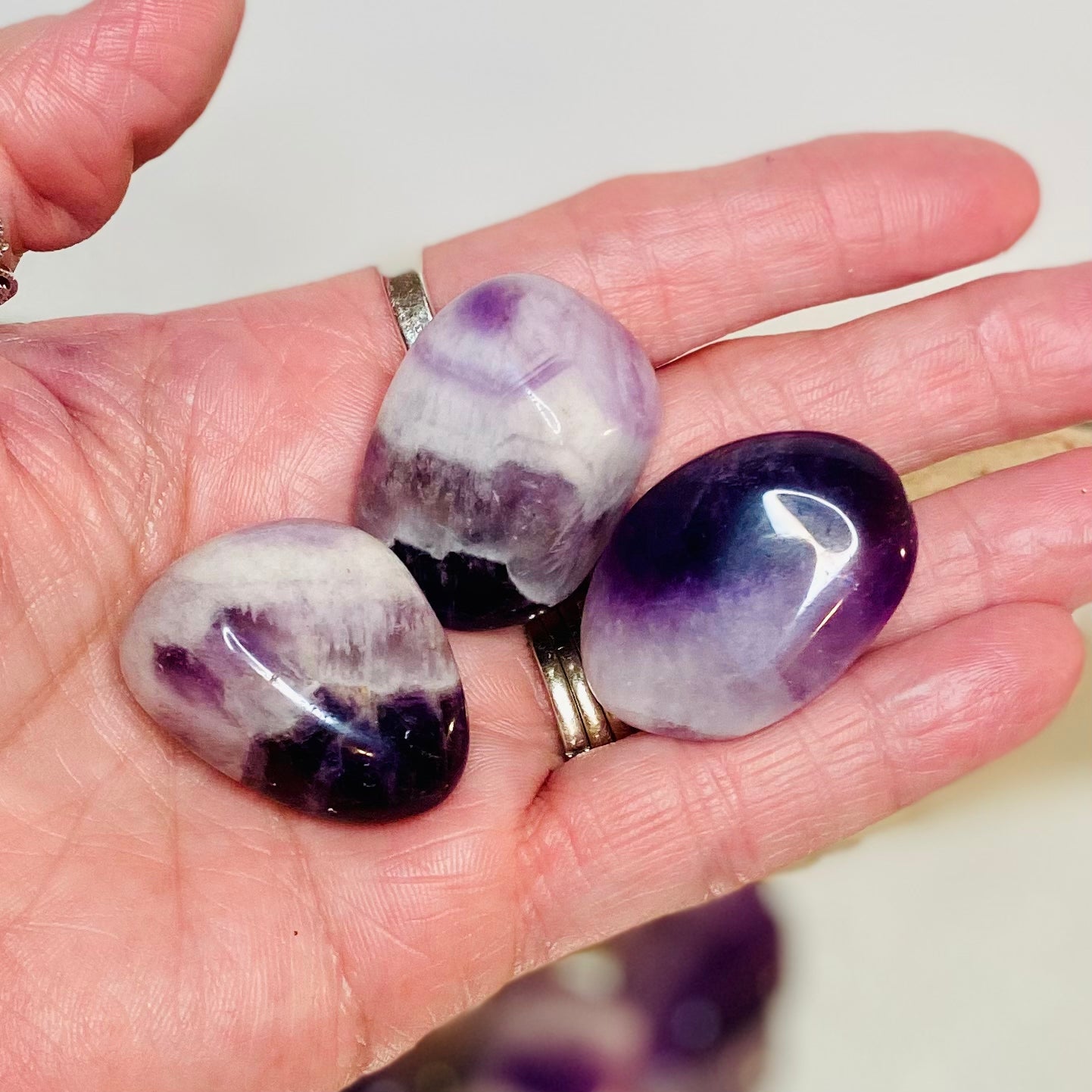 Chevron Amethyst Large Tumbled Stones from South Africa