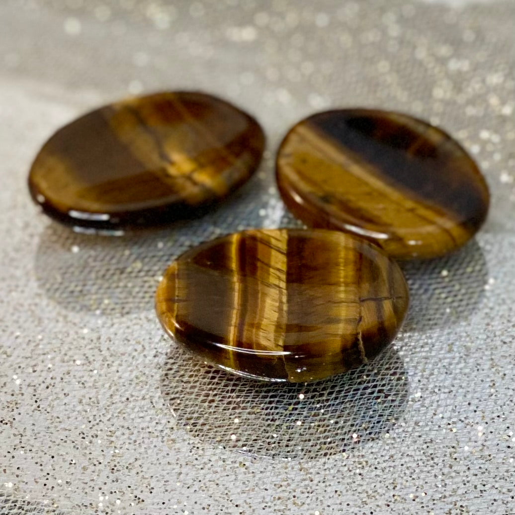 Tiger Eye Soothing Palm Stones for Stress Relief and Harmony