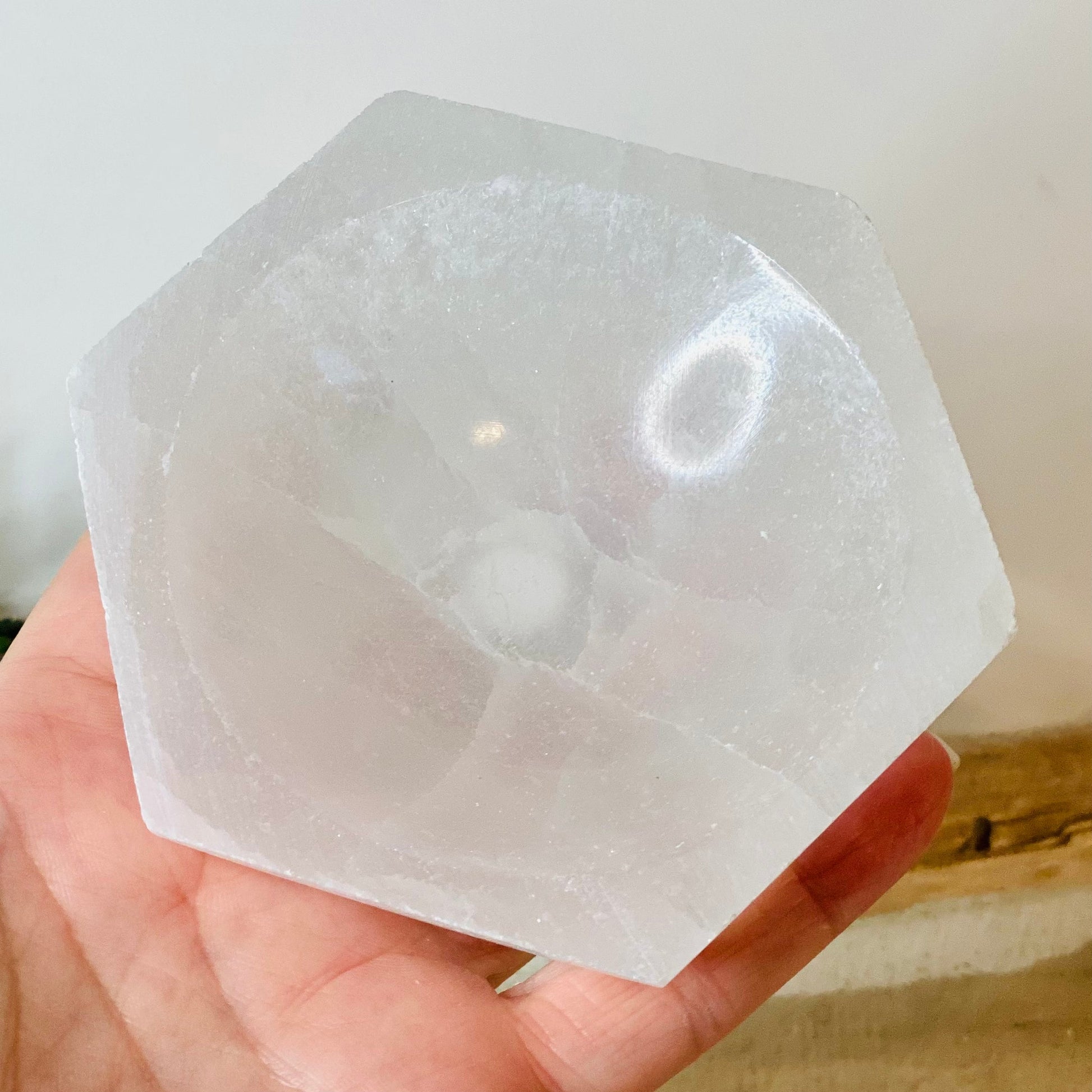 Selenite Hexagon bowl - CrystalsbytheSeaLLC