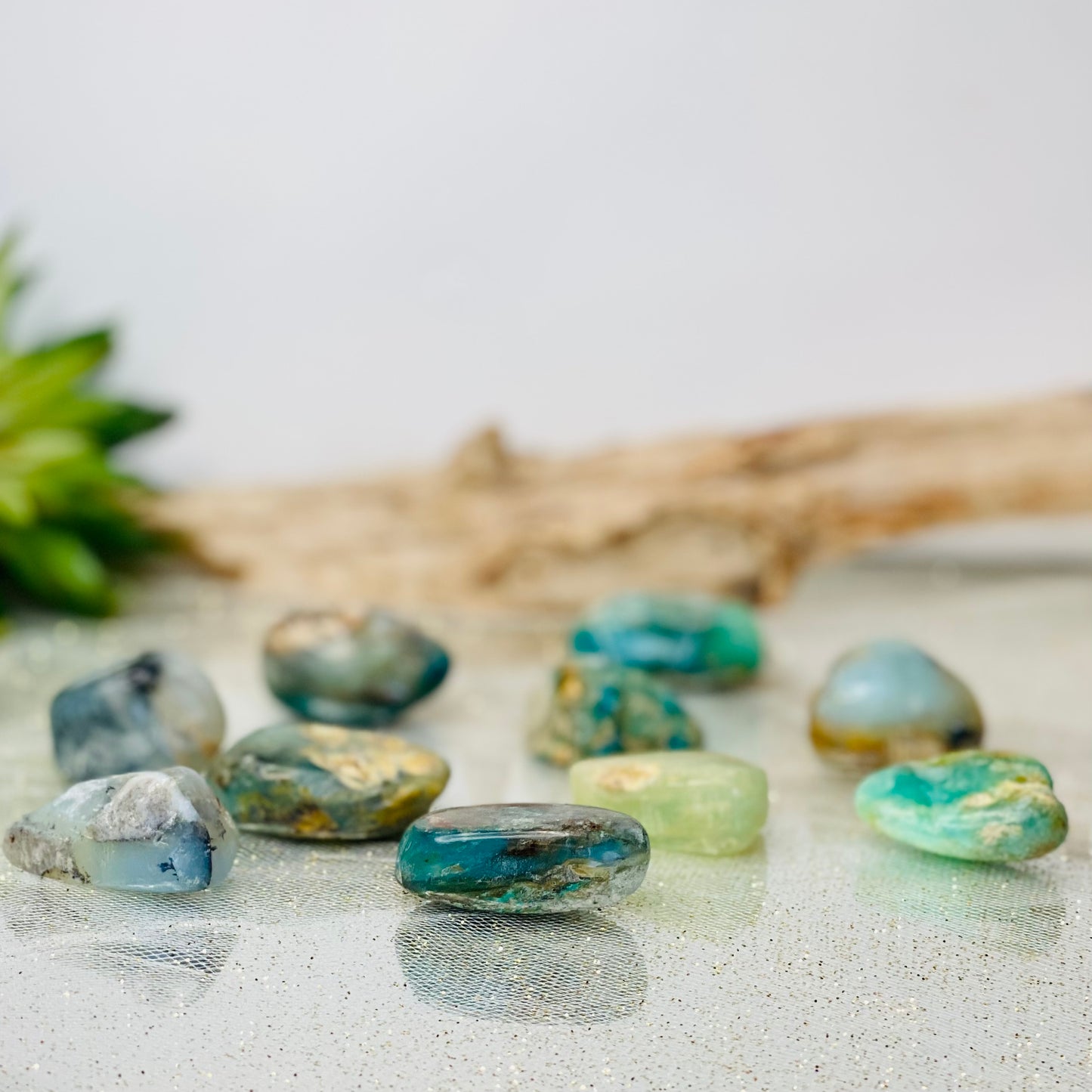 Opal Andean Blue tumbled stones for clear communication!