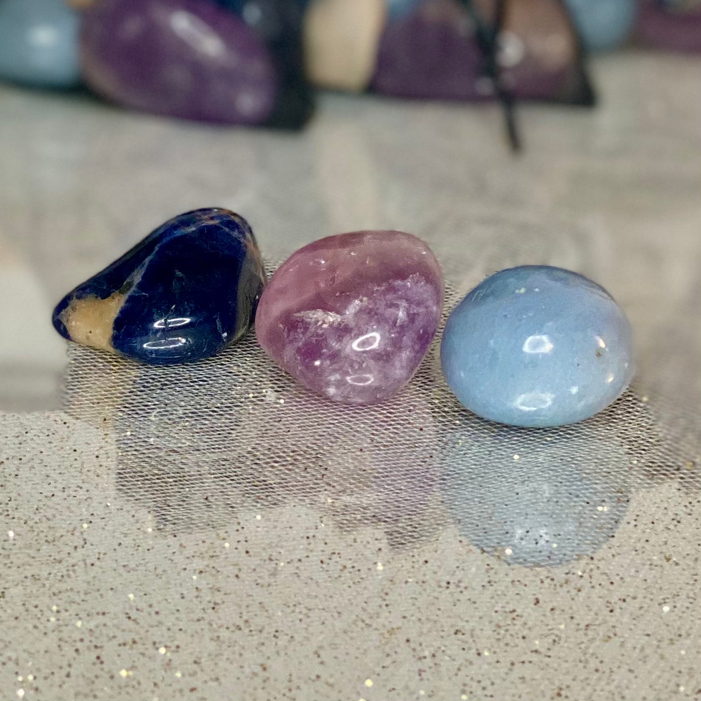 Dream Serenity: Sleep Better Crystal Trio - Angelite, Sodalite, Amethyst Set of 3