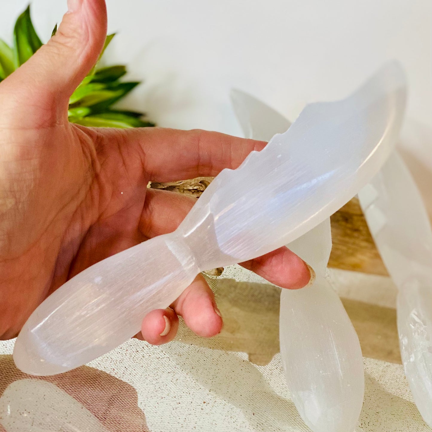 Selenite Dagger: Sacred Blade for Energy Work and Rituals - Small