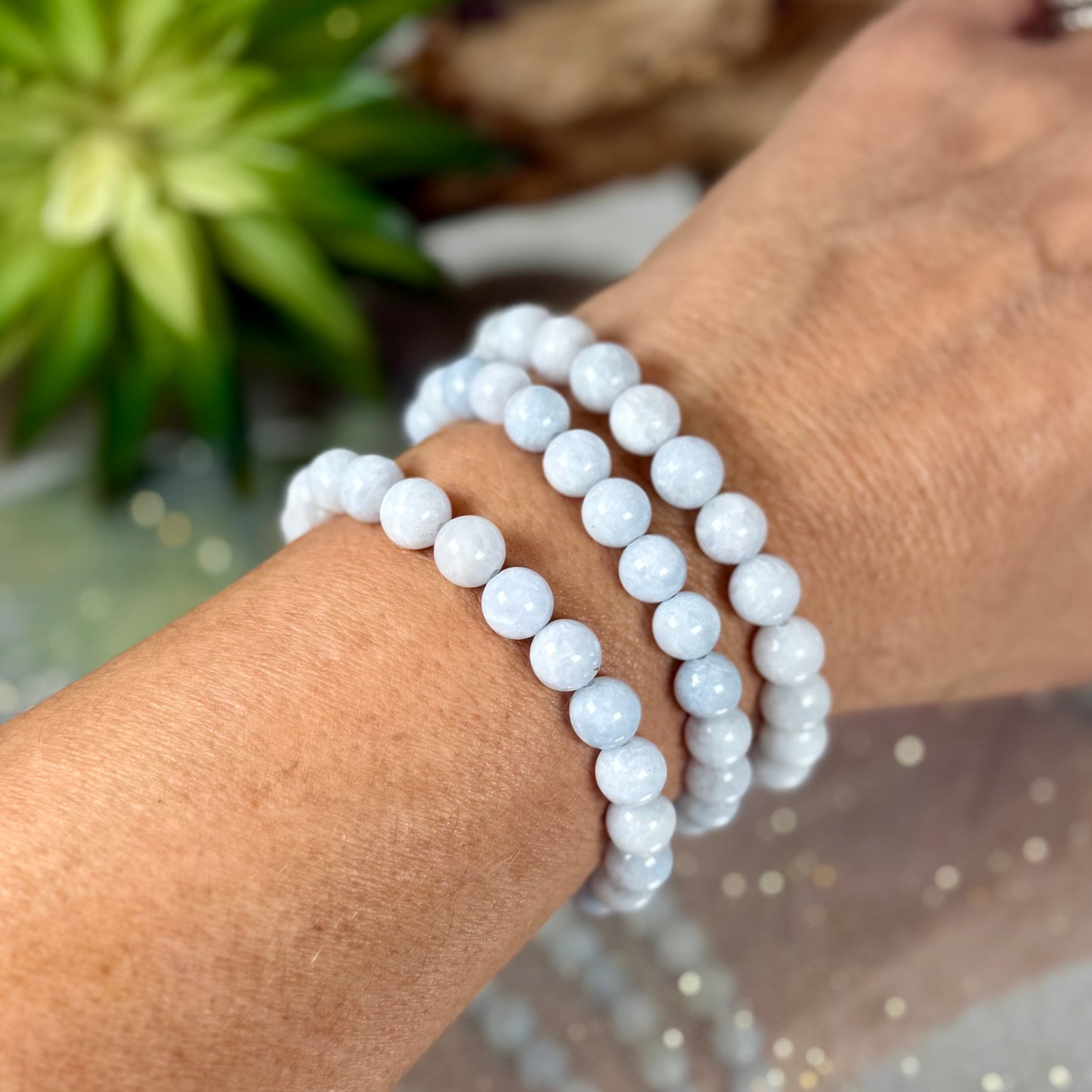Celestial Serenity Bracelets – Celestite (6mm and 8mm)