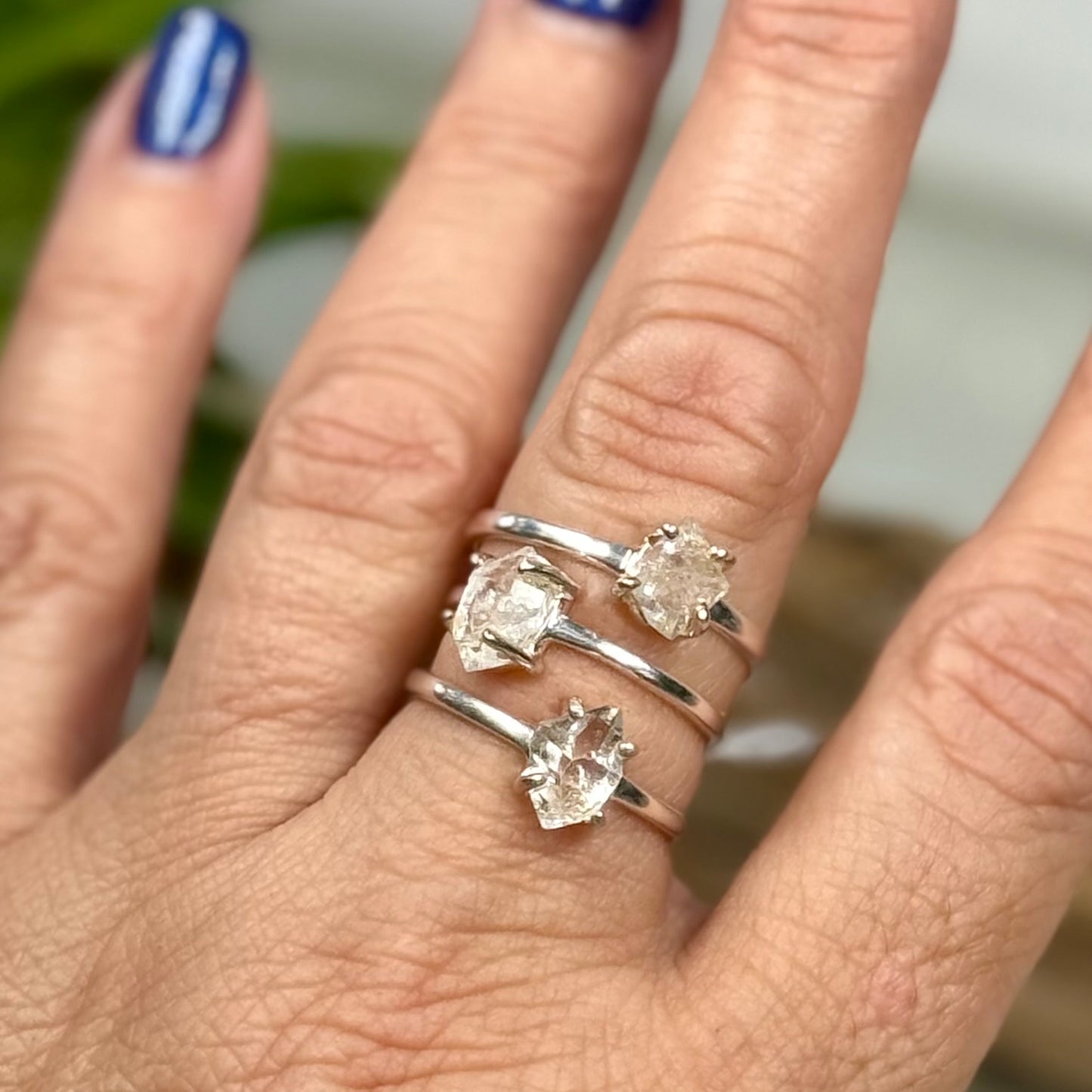 Elegant Herkimer Diamond Ring in Sterling Silver – Crystal Healing Jewelry