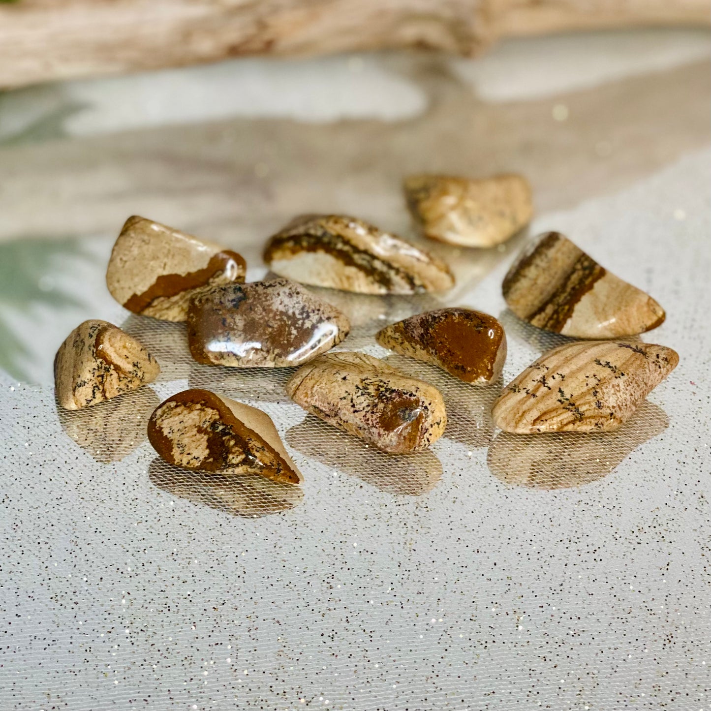 Earthy Elegance: Picture Jasper Tumbled Stones - Natural Beauty for Grounding and Balance