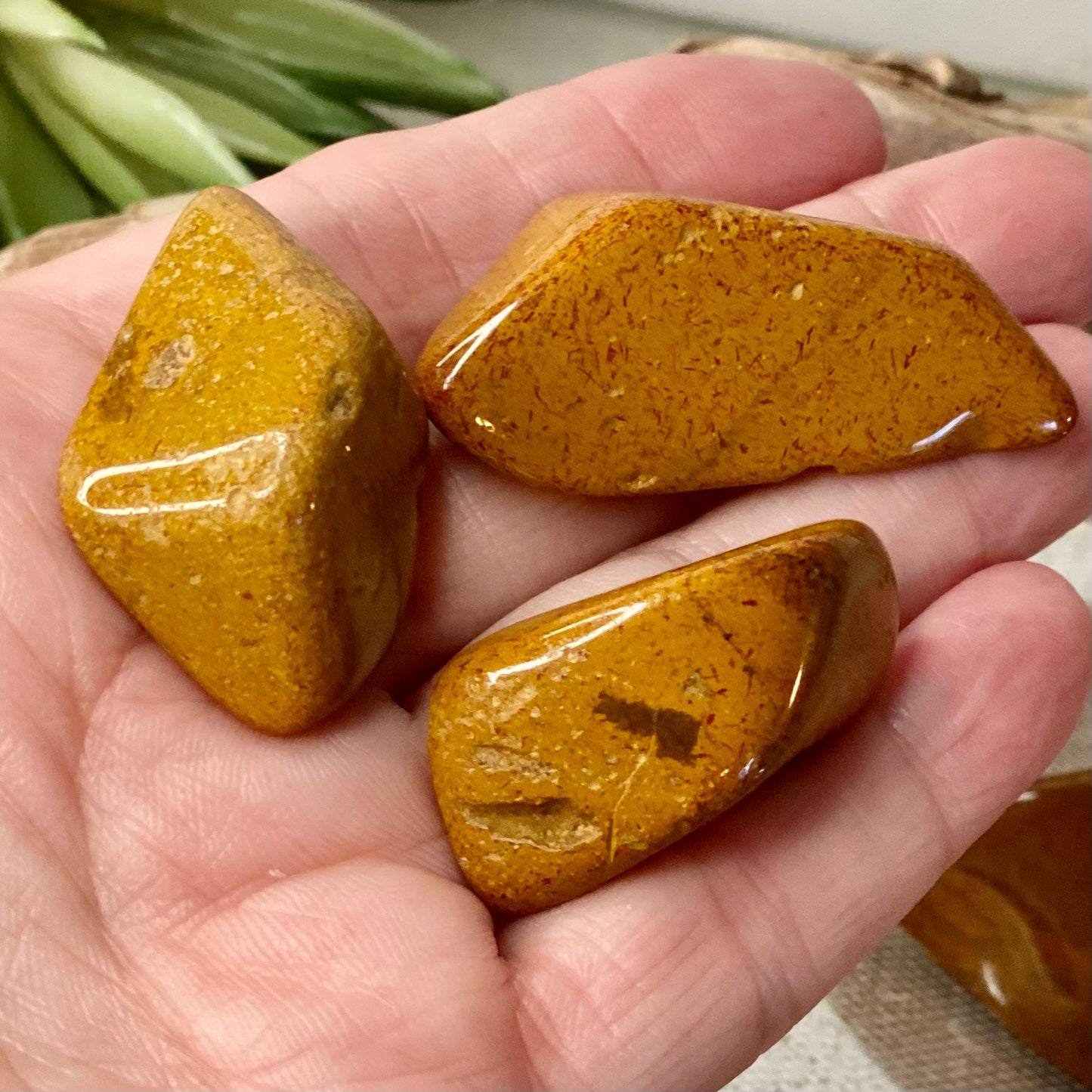 Yellow Jasper tumbled stone for confidence