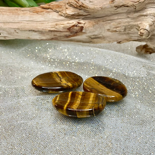 Tiger Eye Soothing Palm Stones for Stress Relief and Harmony