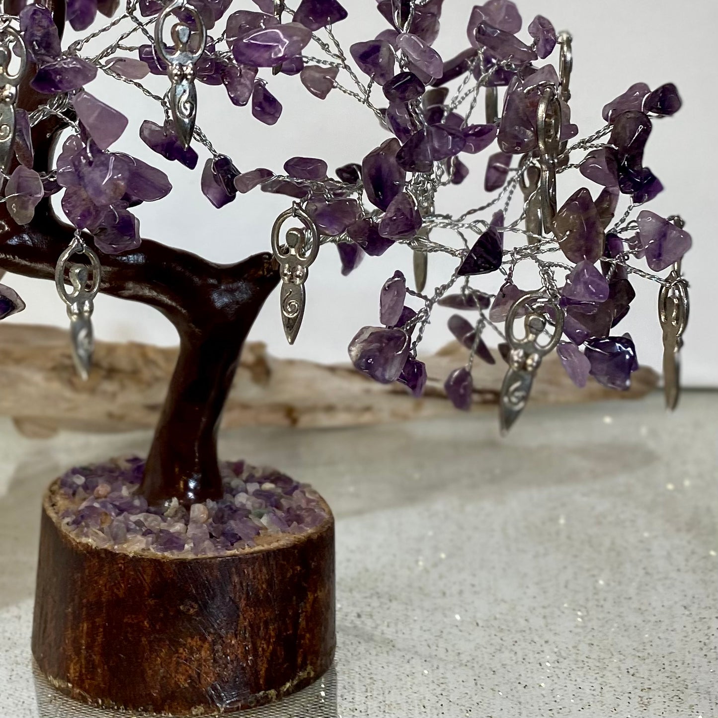 Amethyst Goddess Bonsai tree for Peace & Serenity with 300 Crystals