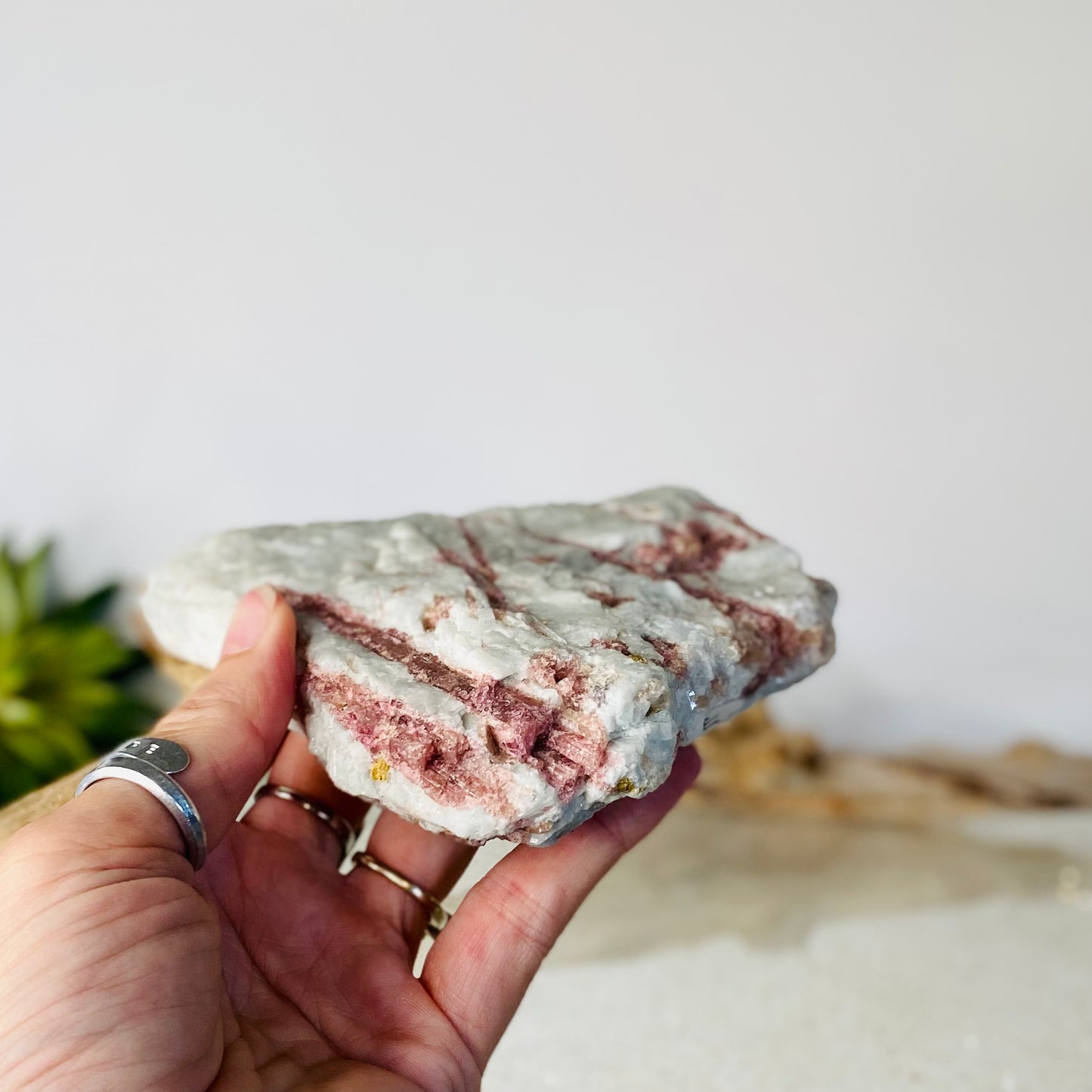 Raw Pink Tourmaline in Matrix Paperweight: Natural Beauty and Love Energies