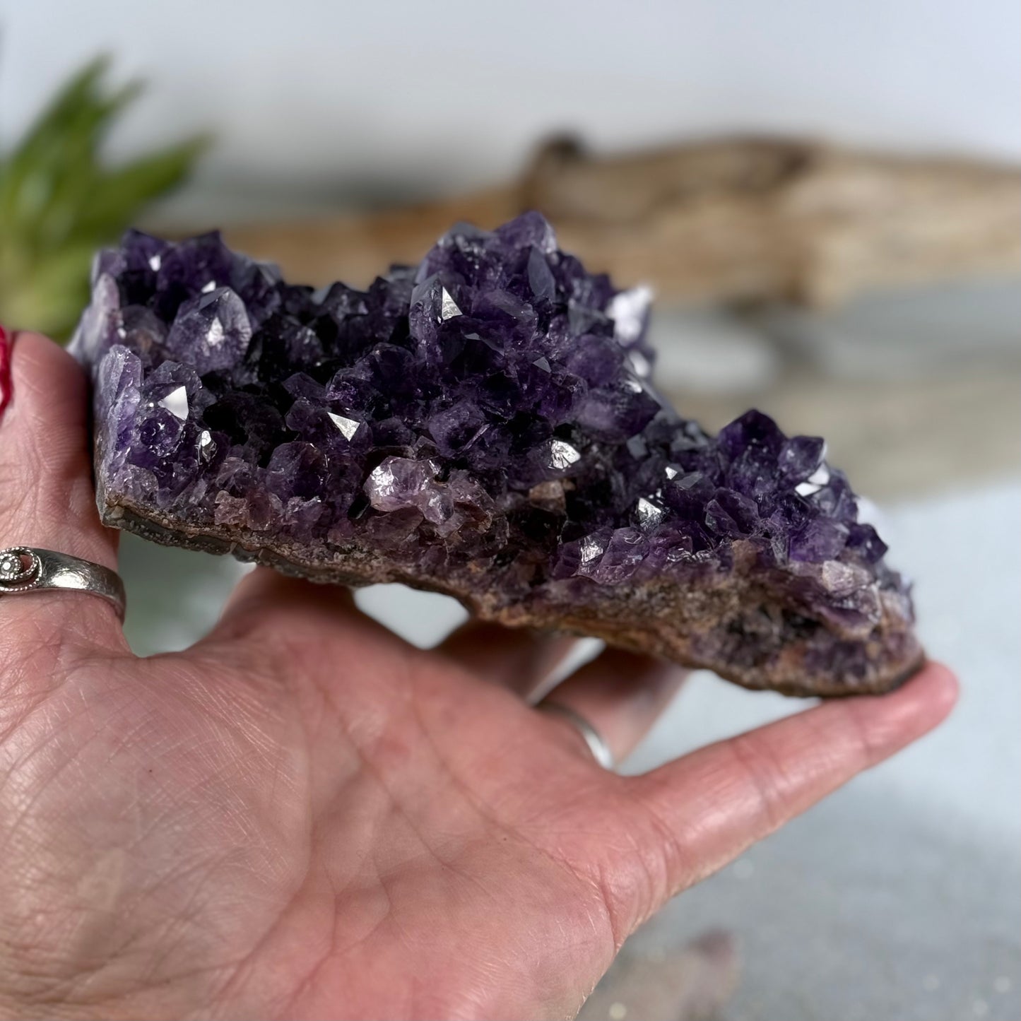 Amethyst Heart Crystal - 5" Hand-Carved Gemstone for Healing, Love & Serenity