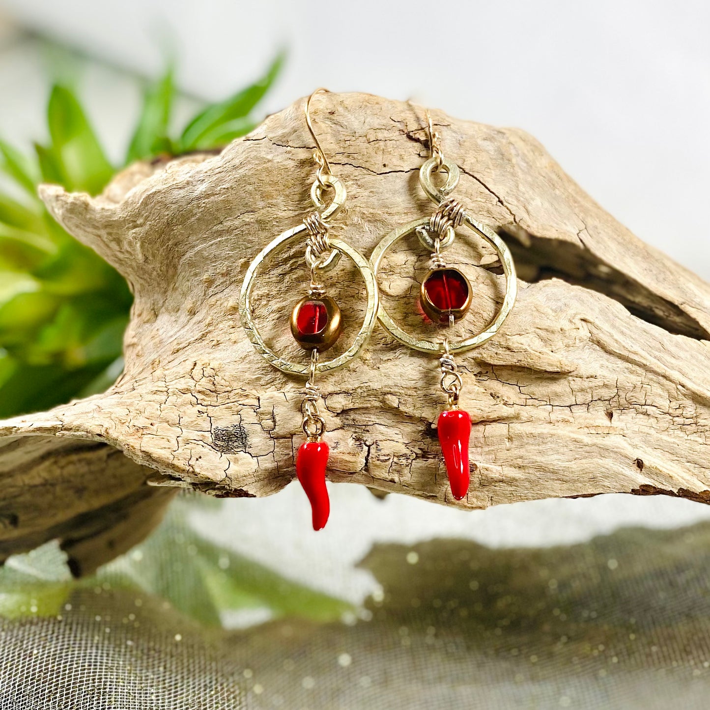 Crystal & Chilli Pepper Earrings-CBTS