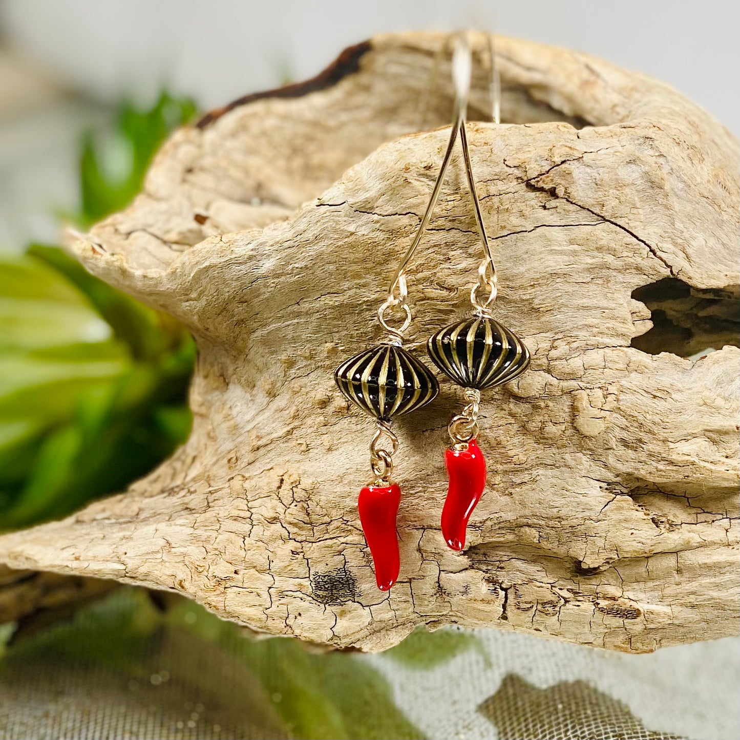 Crystal & Chilli Pepper Earrings-CBTS