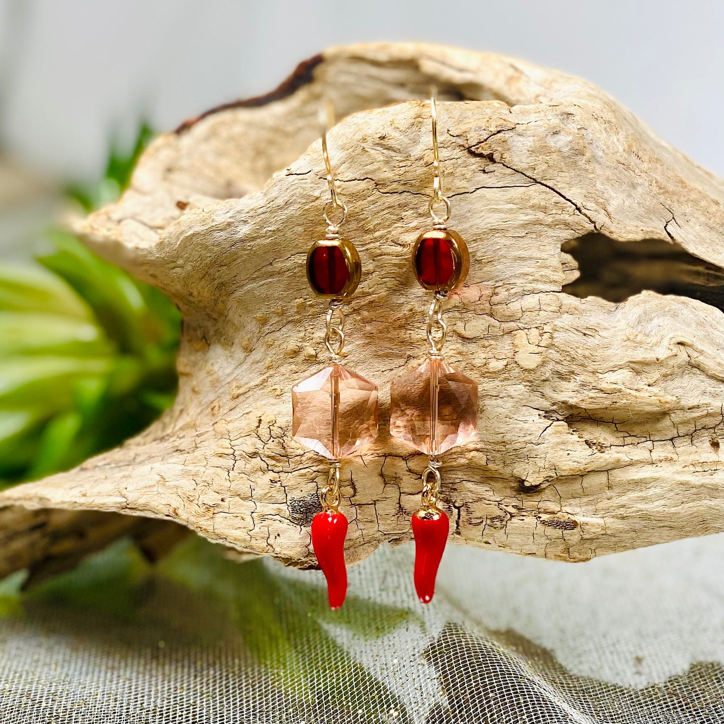 Crystal & Chilli Pepper Earrings-CBTS