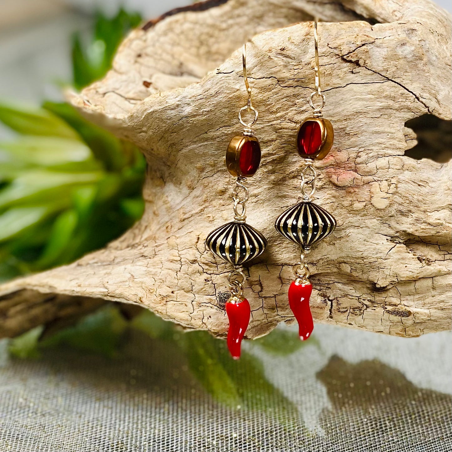 Crystal & Chilli Pepper Earrings-CBTS