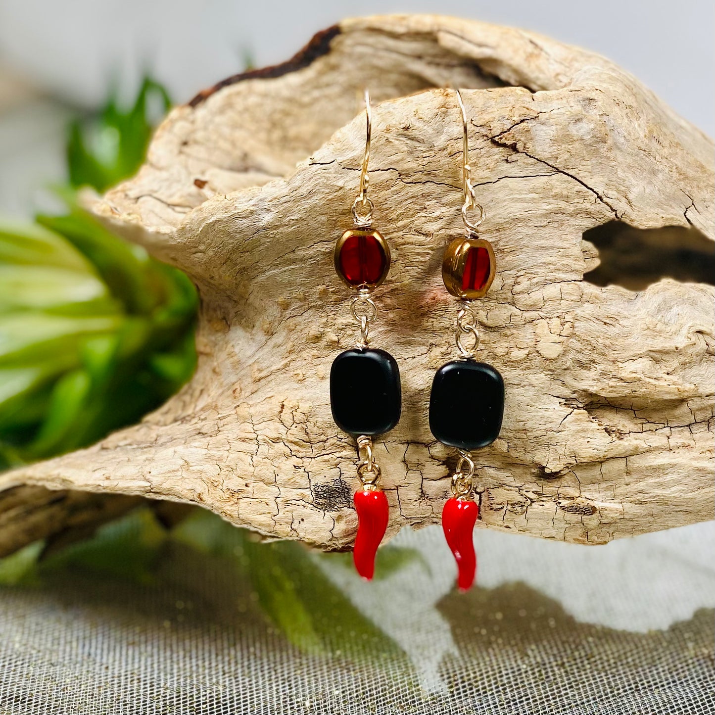 Crystal & Chilli Pepper Earrings-CBTS