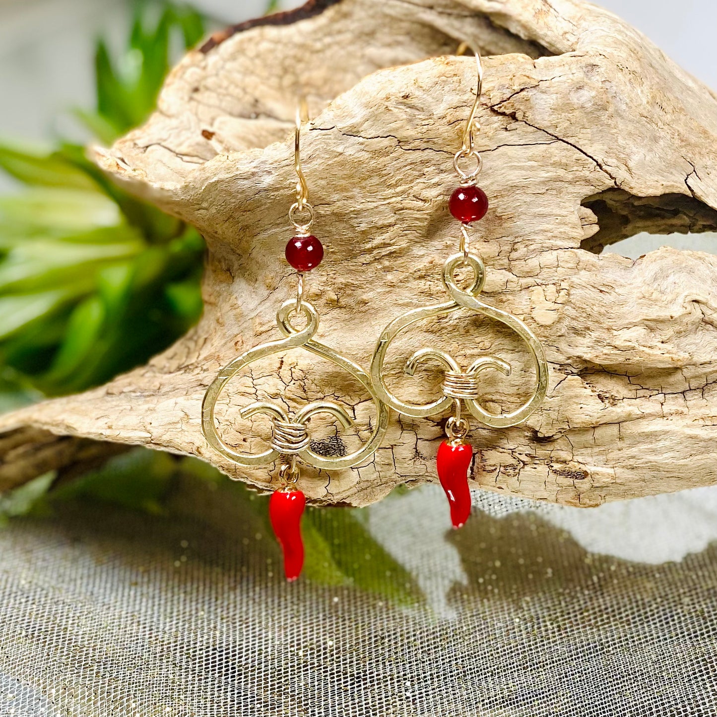 Crystal & Chilli Pepper Earrings-CBTS