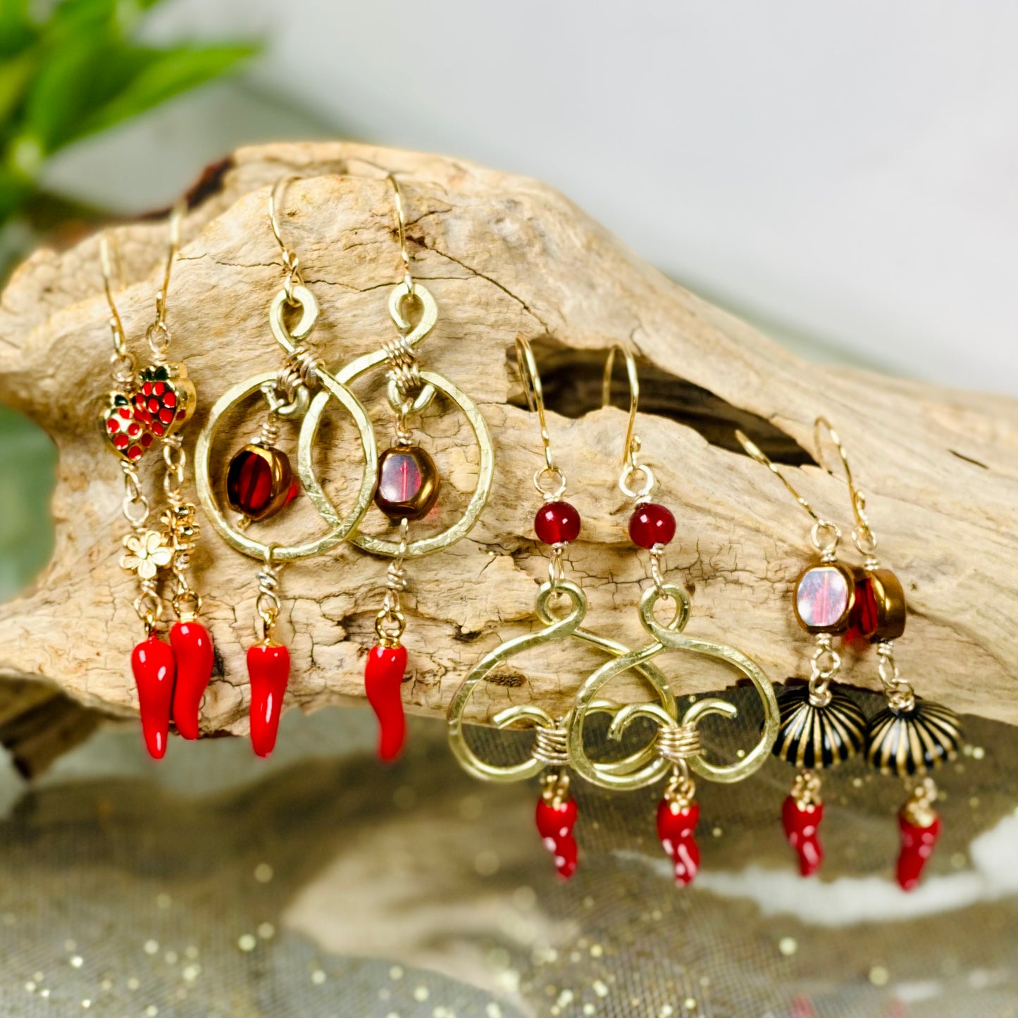 Crystal & Chilli Pepper Earrings-CBTS