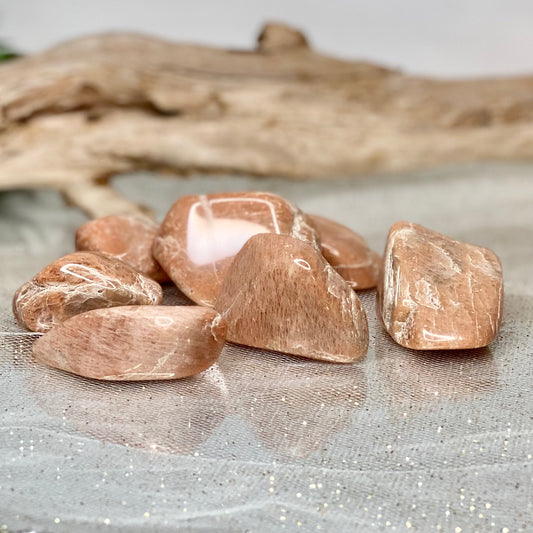 Peach moonstone tumbled-CBTS