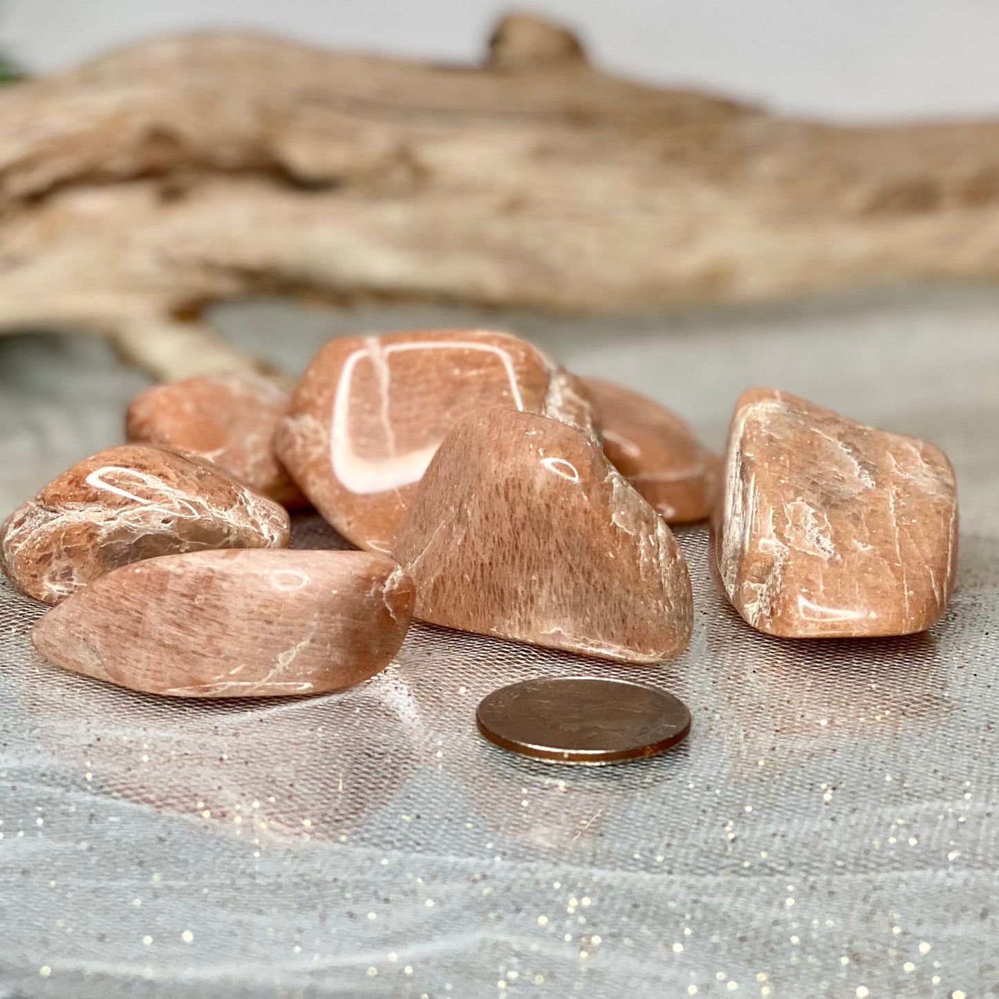 Peach moonstone tumbled-CBTS
